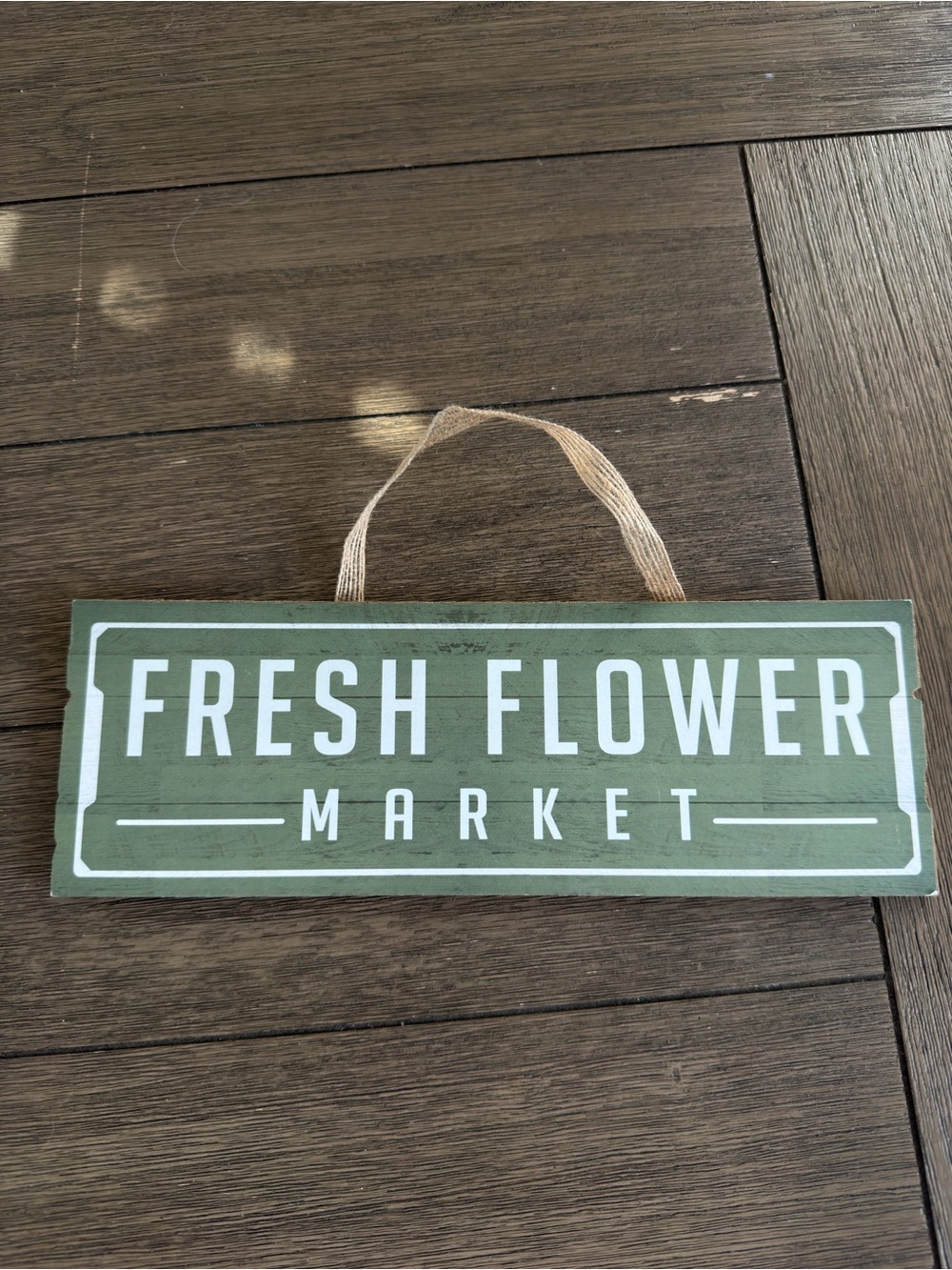 Fresh Flower Market Green Wall Sign